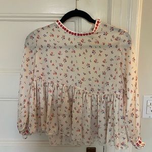 Manoush Floral Blouse with Beaded Detail